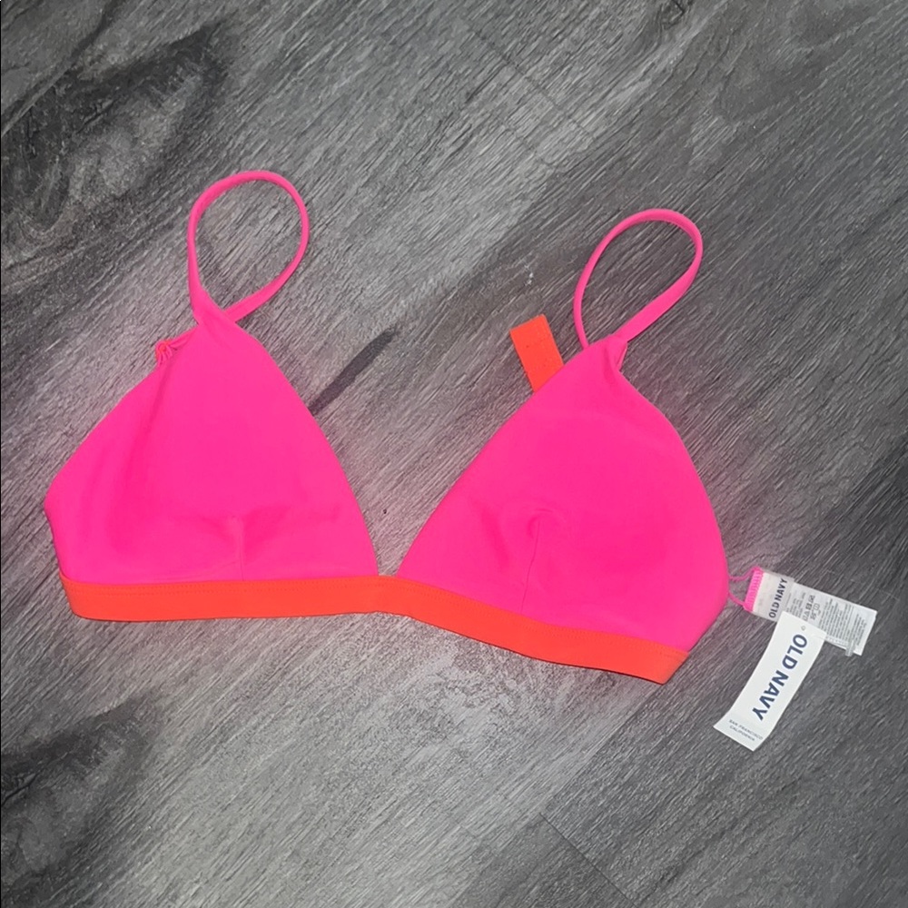Old Navy Neon Pink and Orange Bikini Top